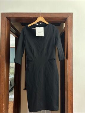 Vintage Diane von Furstenberg Black Long-Sleeve Sheath Dress